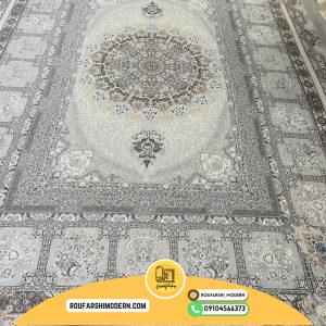 کاور فرش و روفرشی کشدار طرح فوق العاده زمینه طوسی کد ۰878 (ویدیو)