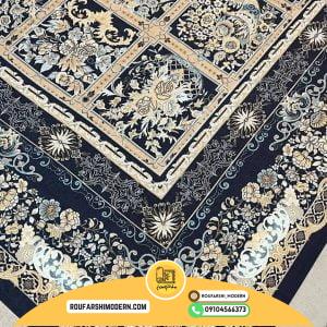 کاور فرش و روفرشی کشدار طرح مدرن رنگ زمینه کرم کد 0527