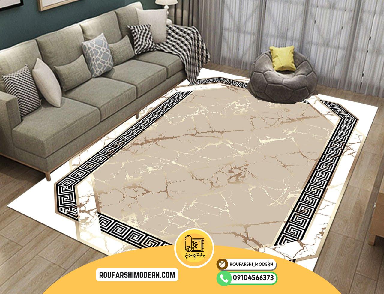 کاور فرش و روفرشی کشدار طرح مدرن زیبا کد 0874
