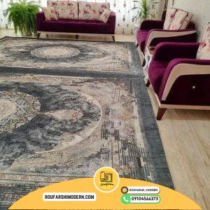 کاور فرش و روفرشی کشدار طرح مدرن کد 0885 (ویدیو)