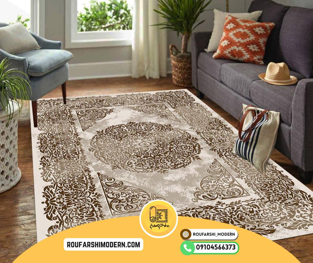 کاور فرش و روفرشی کشدار طرح مدرن کد 1577