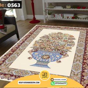 کاور فرش و روفرشی کشدار طرح معرکه کد 0563
