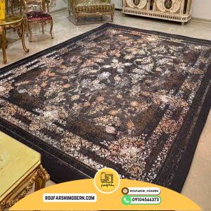 کاور فرش و روفرشی کشدار طرح وینتیج رنگ طوسی ترکیب قهوه ای و طلایی کد 1660 (ویدیو)