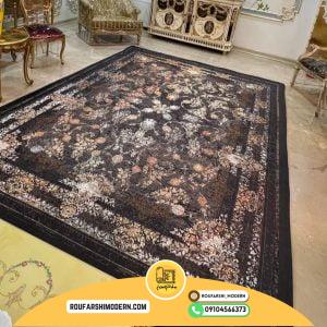 کاور فرش و روفرشی کشدار طرح وینتیج رنگ طوسی ترکیب قهوه ای و طلایی کد 1660 (ویدیو)