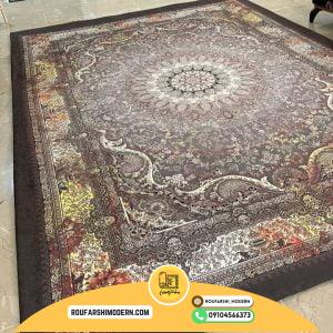 کاور فرش و روفرشی کشدار طرح وینتیج پتینه بسیار زیبا رنگ قهوه ای ترکیب طوسی و کرم کد 1635 (ویدیو)