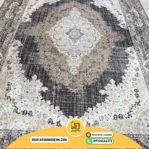 کاور فرش و روفرشی کشدار طرح وینتیج پتینه ترکیب رنگ قهوه ای کرم طلایی نسکافه ای کد 1325 (ویدیو)