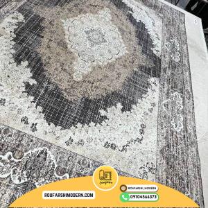 کاور فرش و روفرشی کشدار طرح وینتیج پتینه ترکیب رنگ قهوه ای کرم طلایی نسکافه ای کد 1325 (ویدیو)
