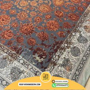 کاور فرش و روفرشی کشدار طرح وینتیج پتینه رنگ آجری (طبق تصاویر) کد 1597 (ویدیو)