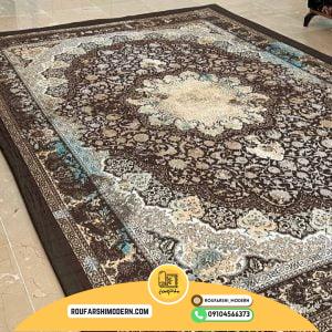 کاور فرش و روفرشی کشدار طرح وینتیج پتینه ترکیب رنگ قهوه ای و کرم کد 1596 (ویدیو)