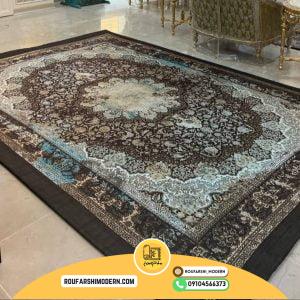 کاور فرش و روفرشی کشدار طرح وینتیج پتینه ترکیب رنگ قهوه ای و کرم کد 1596 (ویدیو)