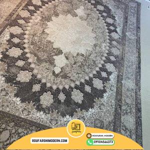 کاور فرش و روفرشی کشدار طرح وینتیج پتینه زمینه کرم نسکافه ای ترکیب طوسی دودی کد 1568 (ویدیو)