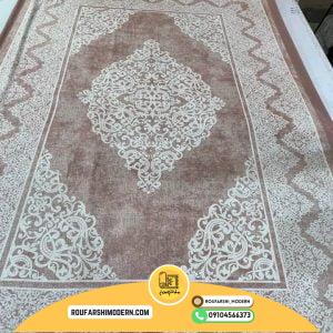 کاور فرش و روفرشی کشدار طرح پرفروش رنگ نسکافه ای کد ROU1766
