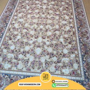 کاور فرش و روفرشی کشدار طرح خیلی زیبا رنگ طلایی کد ROU0572