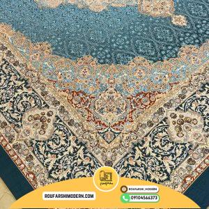 کاور فرش و روفرشی کشدار طرح زیبا رنگ آبی ترکیب نسکافه ای کد ROU1817 (ویدیو)