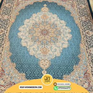 کاور فرش و روفرشی کشدار طرح زیبا رنگ آبی ترکیب نسکافه ای کد ROU1817 (ویدیو)