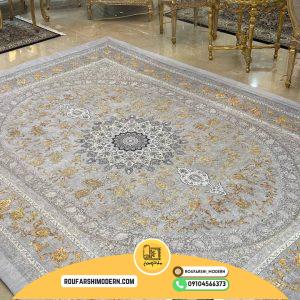 روفرشی کشدار(کاور فرش) و فرشینه پر فروش طوسی طلایی CODE:RH 1968
